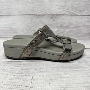 Vionic Bronze Metallic Snake‎ Print Adjustable Straps Orthopedic Sandals Size 9